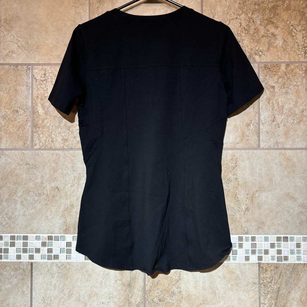Donna Karan New York V-neck peplum Short Sleeve Shirt M - Picture 3 of 3